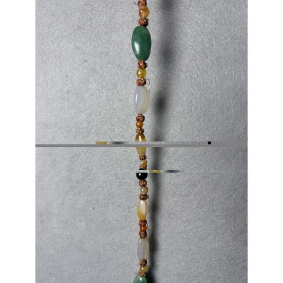 Multicolor Polished Stone Beaded Long Necklace - Picture 3 of 6